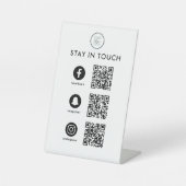 Signe De Table Social Media QR Code Business Pedestal Signal (Recto)