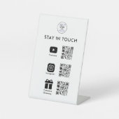 Signe De Table Social Media QR Code Entreprise (Recto)