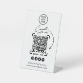 Signe De Table Social Media QR Code Entreprise (Recto)