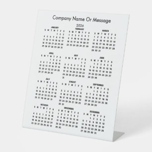Signe De Table Société de calendrier moderne 2026
