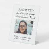 Signe De Table Soeur de la mariée Photo Mémorial Siège Mariage Pe (Recto)