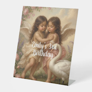 Signe De Table soft angel cherub girls’ birthday ||