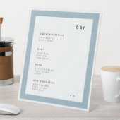 Signe De Table Soft blue minimalist event Bar Pedestal Sign (In SItu)