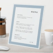 Signe De Table soft powder blue wedding menu Pedestal Sign (In SItu)