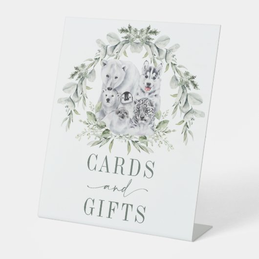 Signe De Table Soft Winter Holiday Animaux artistiques Cartes et (Recto)