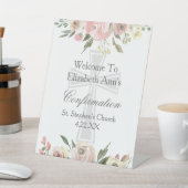 Signe De Table Soignée Rose Floral Confirmation Personnalisée (In SItu)