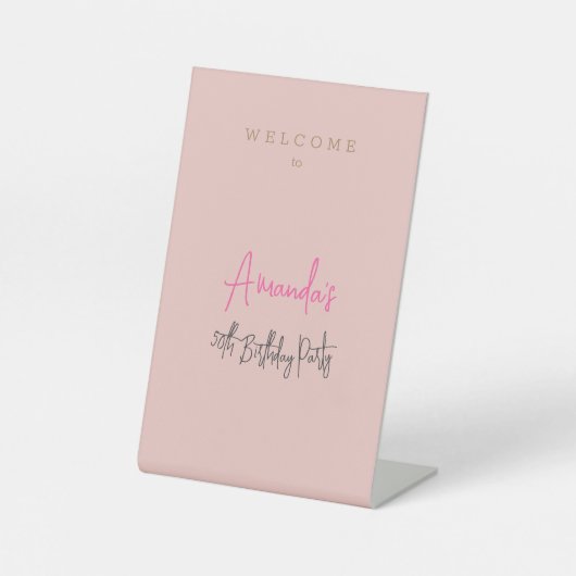 Signe De Table Soirée d'anniversaire minimaliste moderne (Recto)