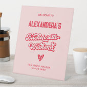 Signe De Table Soirée de fin de semaine de Bachelorette rose (In SItu)