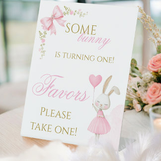 Signe De Table Some Bunny is Turning One 1st Birthday, Favor Sign