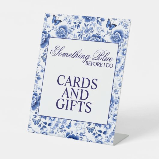 Signe De Table Something Blue Before I Do Floral Bridal Shower  (Recto)