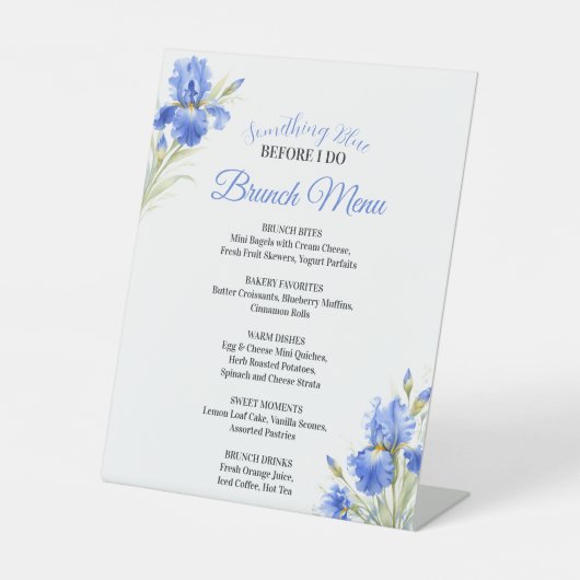 Signe De Table Something Blue Bridal Shower Brunch Menu (Recto)