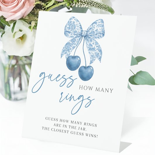 Signe De Table Something Blue Guess How Many Rings Bridal Shower
