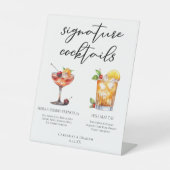 Signe De Table Son Mariage d'été Signature Cocktails Menu (Recto)