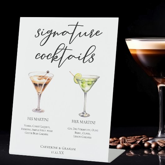 Signe De Table Son Martini Signature Mariage Cocktails Menu