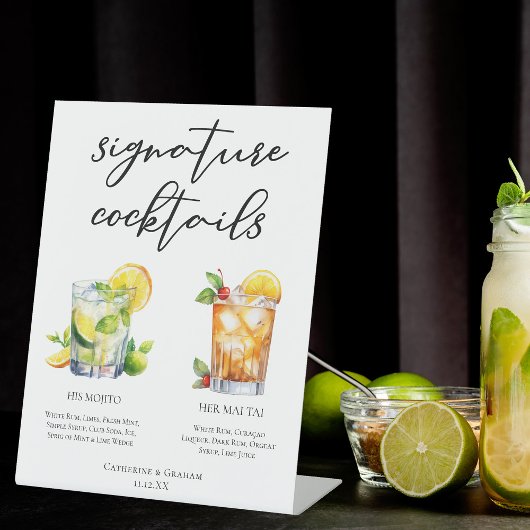 Signe De Table Son Rhum Signature Cocktails Menu Mariage