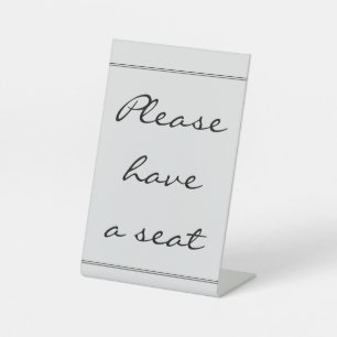 Signe De Table Sophistiqué & Classy "S'il vous plaît, prenez plac