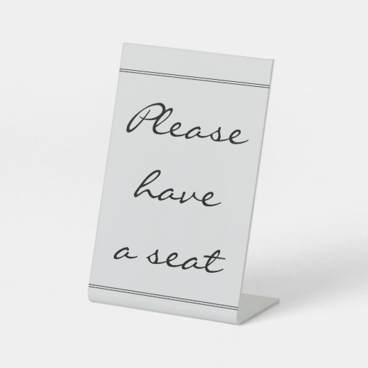 Signe De Table Sophistiqué & Classy "S'il vous plaît, prenez plac (Recto)