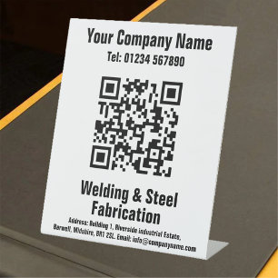 Signe De Table Soudage et fabrication Code QR Design Signal Pedes