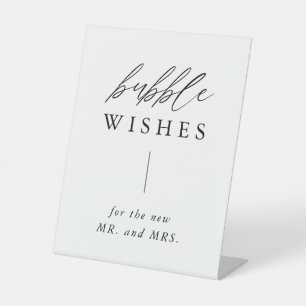 Signe De Table Souhaits de bulle de calligraphie rustique