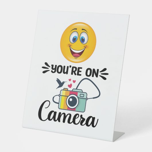 Signe De Table Souriez ! Vous Êtes Sur Caméra (Recto)