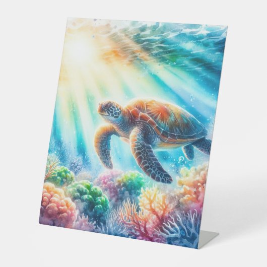 Signe De Table Sous la tortue de mer (Recto)