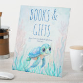 Signe De Table Sous la tortue de mer aqua bleu table cadeaux bébé (In SItu)