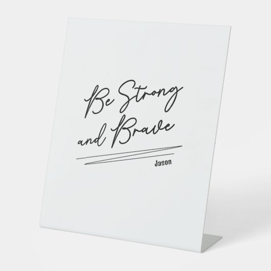 Signe De Table Soyez forts Bible chrétienne Verse Écriture (Recto)