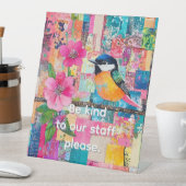 Signe De Table Soyez gentil avec notre personnel s'il vous plaît (In SItu)