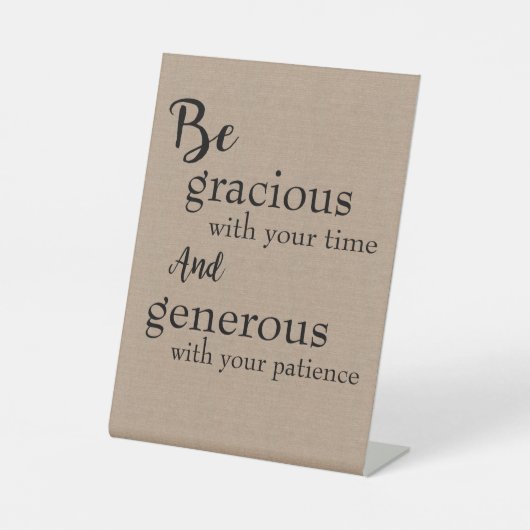 Signe De Table Soyez Gracieux (Recto)