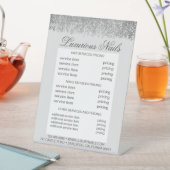 Signe De Table Spa à ongles brillants argenté Salon Menu Prix (In SItu)