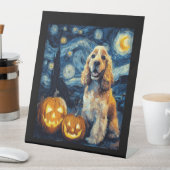 Signe De Table Spaniel Cocker Américain Chien Mignon Halloween Ja (In SItu)