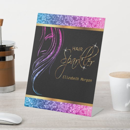 Signe De Table Sparkler cheveux dans une Parties scintillant colo (In SItu)