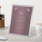 Signe De Table Sparkly Argent Anneaux & Burgandy Menu Mariage (In SItu)