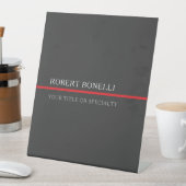 Signe De Table Spécial Unique Gris Rouge Élégant Moderne (In SItu)