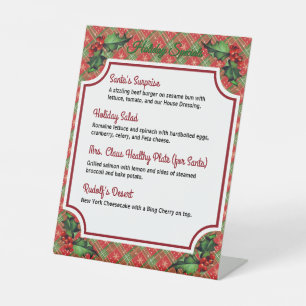 Signe De Table Spécialités du restaurant Red Plaid de Noël
