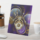 Signe De Table Spider Steampunk sur Arrière - plan pourpre (In SItu)