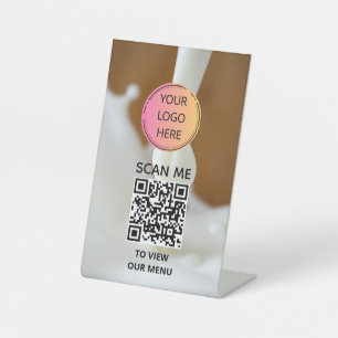 Signe De Table Splash au lait QR Menu Sign