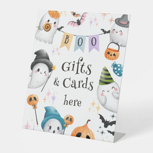 Signe De Table Spooktacular Halloween Anniversaire mignon Fantôme (Recto)