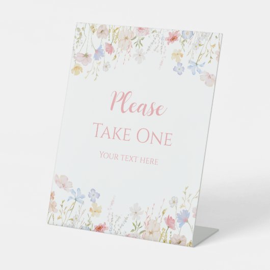 Signe De Table Spring Floral Wildflowers Please take one (Recto)