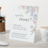 Signe De Table Spring Purple Pink Wildflowers Wedding Bar Menu (In SItu)