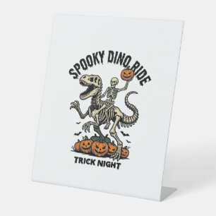 Signe De Table Squelette de dinosaure Halloween Vintage Trick Rid