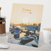 Signe De Table Srinagar, Inde - Bateaux Shikara du lac Dal (In SItu)