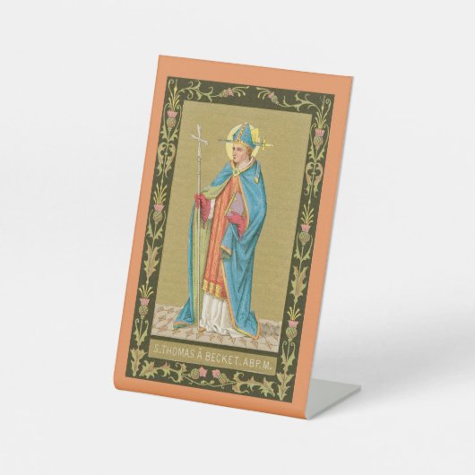 Signe De Table St. Thomas Becket avec épée en mitre (P 005) (Recto)
