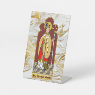 Signe De Table St. Thomas Becket avec Épée (M 033; Colorisée)