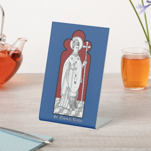 Signe De Table St. Thomas Becket tenant une épée (M 033) (In SItu)