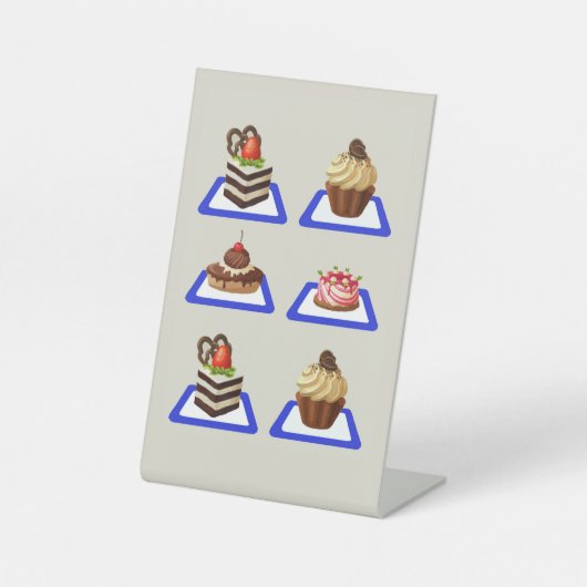 Signe De Table Stand de gâteau délicieux (Recto)