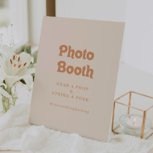 Signe De Table Stand de Photomaton Mariage Formel Simple Terracot