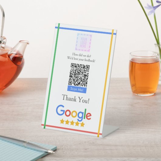 Signe De Table Stand Google avec lien de code QR (In SItu)