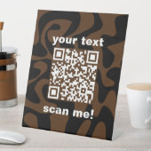 Signe De Table Stand noir Brown rétro QR Code pour la boutique (In SItu)