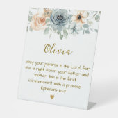 Signe De Table Stand Plaque with Bible Verse Ephesians 6:1-3  (Recto)